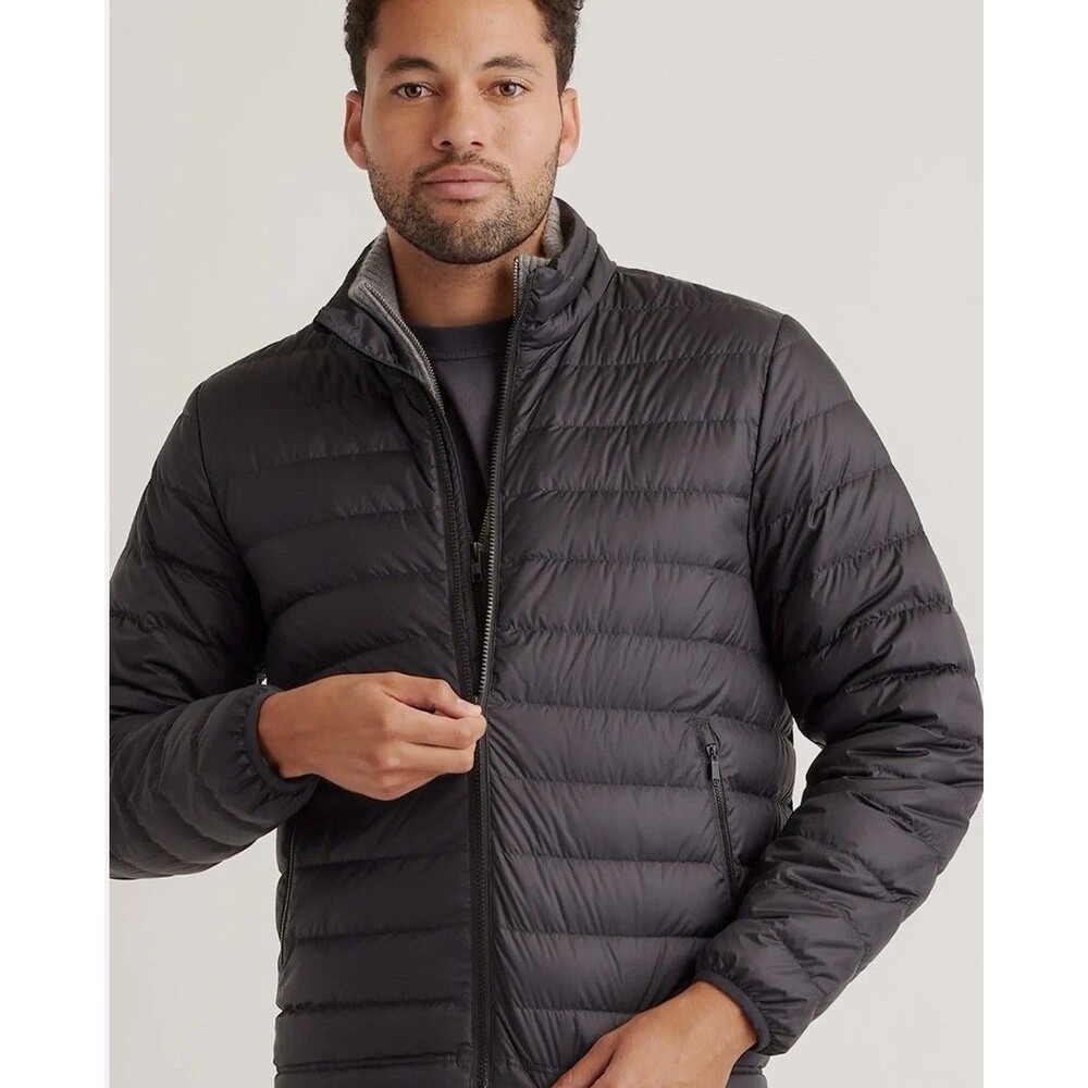 GUESS Men’s James Quilted Packable Puffer Jacket Size L Black NWT $150